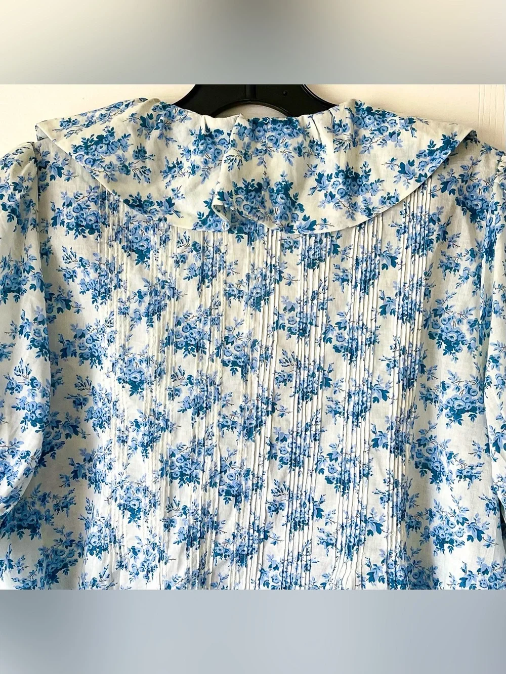 DÔEN Henri Top Bleu Rosier Floral Organic Cotton Medium NWOT